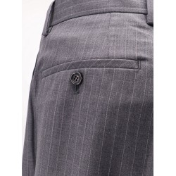 Wool blend trousers with striped motif