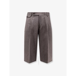 Wool blend bermuda shorts with frontal princes