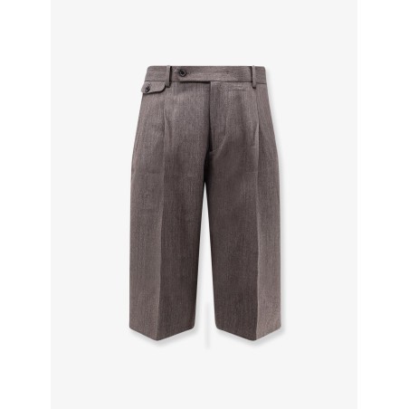 Wool blend bermuda shorts with frontal princes