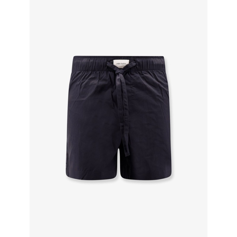 Cotton bermuda shorts with frontal logoed label