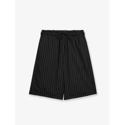 Pinstriped fabric bermuda shorts