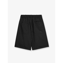 Pinstriped fabric bermuda shorts