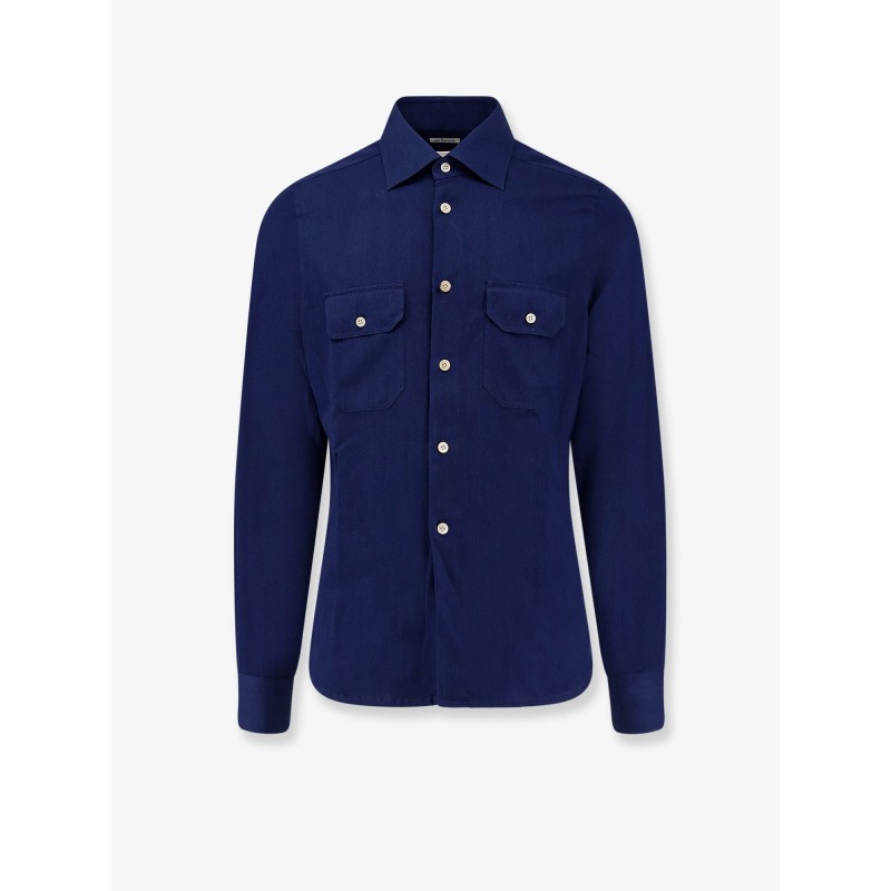 Cotton shirt with stitched profiles