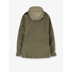 Cotton denim jacket with front logo patch