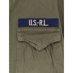 Cotton denim jacket with front logo patch