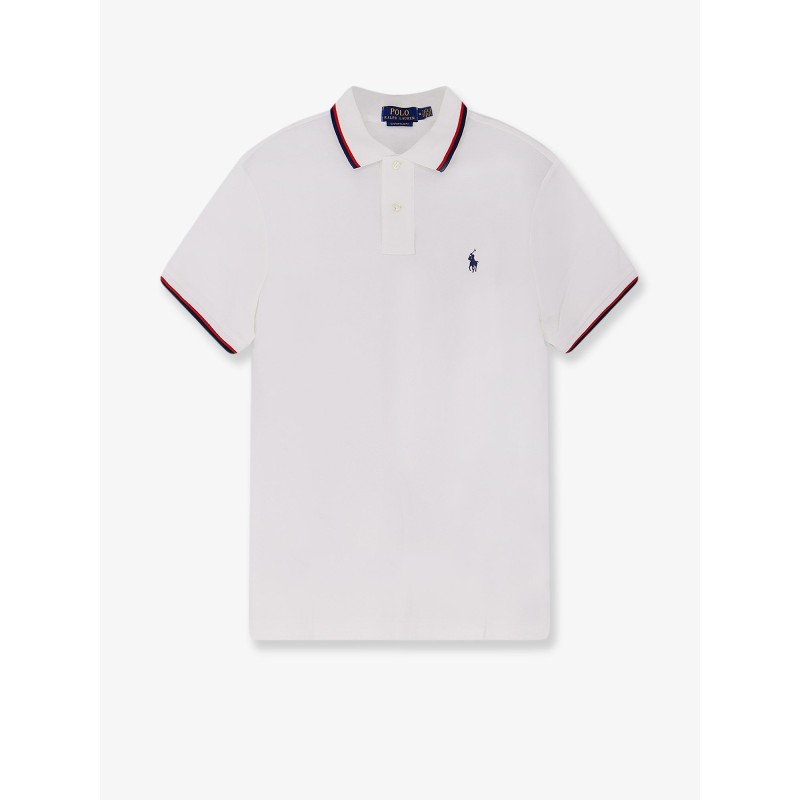 Cotton polo shirt with contrasting profile
