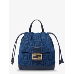 Denim backpack with flocked FF detail