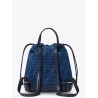 Denim backpack with flocked FF detail