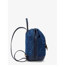 Denim backpack with flocked FF detail