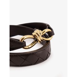 Leather belt with Intrecciato motif