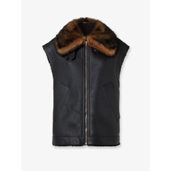 Sleeveless sheepskin jacket