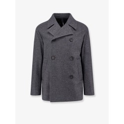 Double-breasted virgin wool blend coat