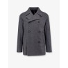 Double-breasted virgin wool blend coat
