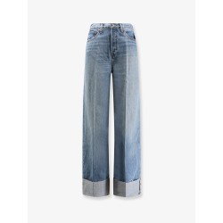 Jeans with raw cut cuff