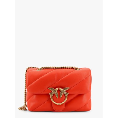 Matelassé leather shoulder bag with iconic love birds buckle