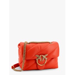 Matelassé leather shoulder bag with iconic love birds buckle
