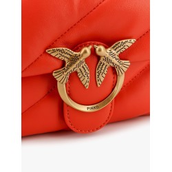 Matelassé leather shoulder bag with iconic love birds buckle