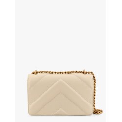 Matelassé leather shoulder bag with love birds buckle