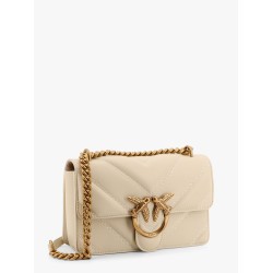 Matelassé leather shoulder bag with love birds buckle