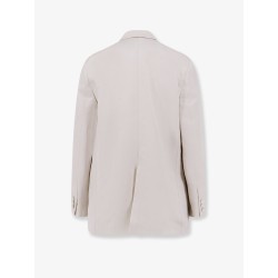 Double-breasted lyocell and linen blazer