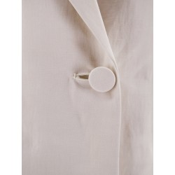 Double-breasted lyocell and linen blazer