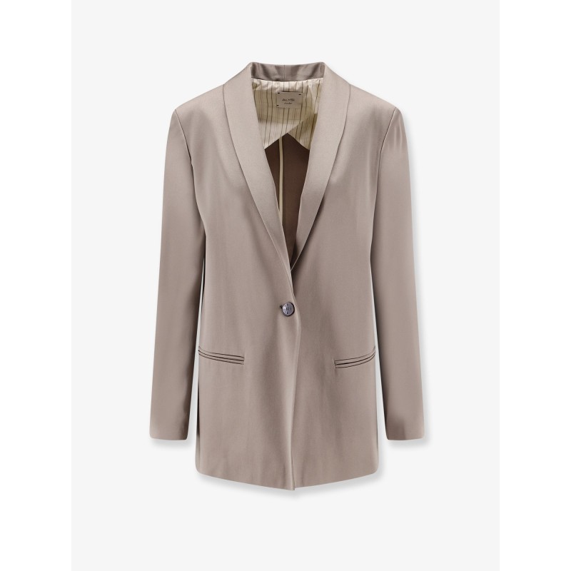 Single-breasted satin blazer