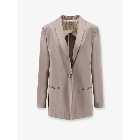 Single-breasted satin blazer