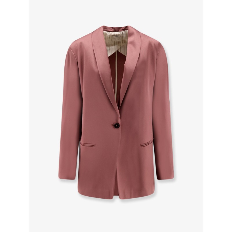 Single-breasted satin blazer