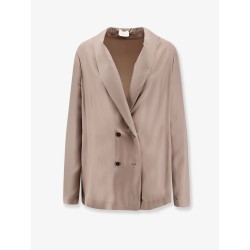 Double-breasted silk blazer