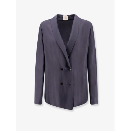 Double-breasted silk blazer