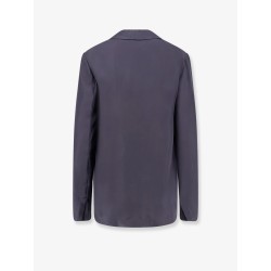 Double-breasted silk blazer