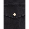 Black denim shirt with enamelled buttons