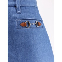 Cotton shorts with frontal iconic Horsebits