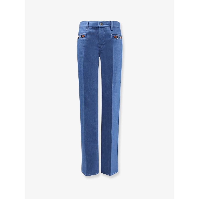 Cotton jeans with iconic frontal Horsebits