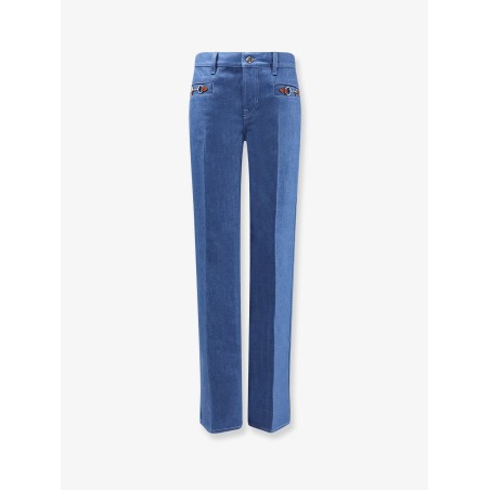 Cotton jeans with iconic frontal Horsebits