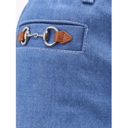 Cotton jeans with iconic frontal Horsebits