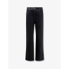 Black denim trousers with back leather patch