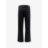Black denim trousers with back leather patch
