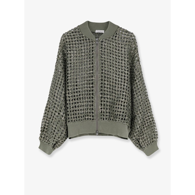 Dazzling Net Embroidery silk and linen cardigan