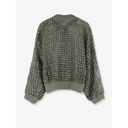 Dazzling Net Embroidery silk and linen cardigan