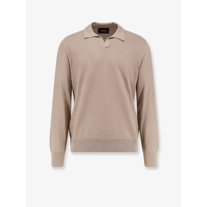 Silk sweater with all-over processing