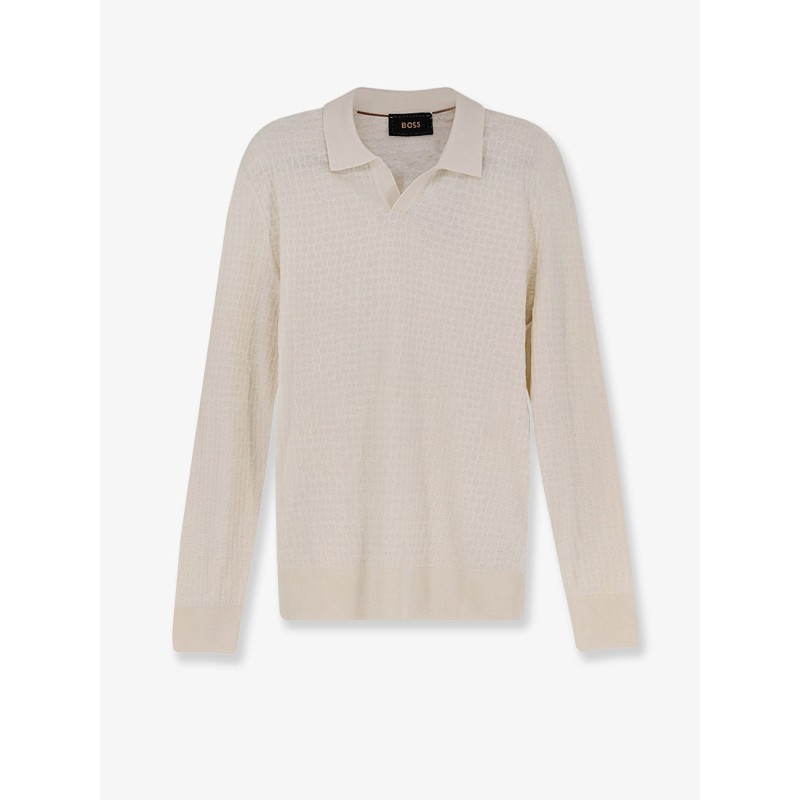 Silk sweater with processing all-over