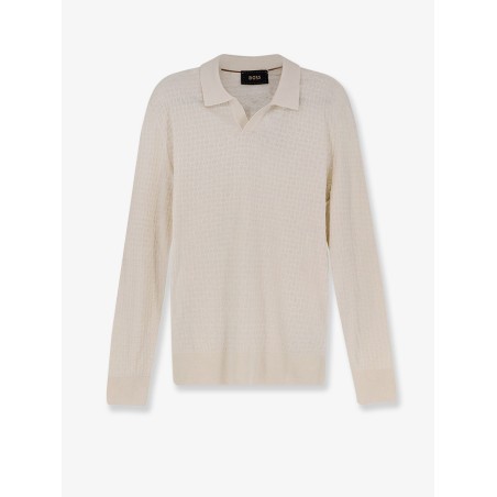 Silk sweater with processing all-over