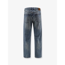 Cotton jeans with back suede logo patch