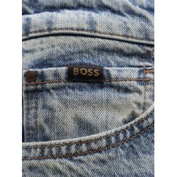 Cotton jeans with back suede logo patch