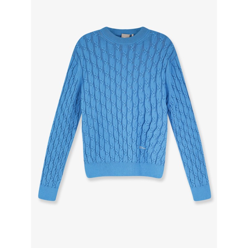 Cotton sweater with braided processing