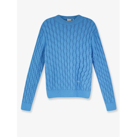 Cotton sweater with braided processing