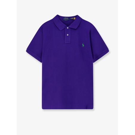 Cotton polo shirt with frontal embroidered logo
