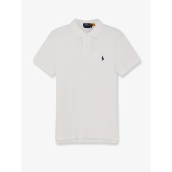 Cotton polo shirt with frontal embroidered logo