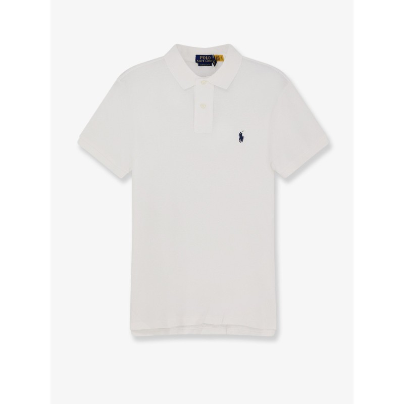 Cotton polo shirt with frontal embroidered logo